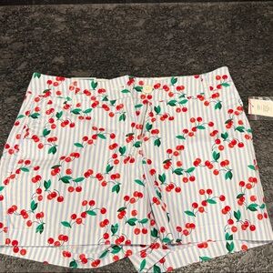 crown & ivy Cherry Print Women's Shorts - Red, Green, White